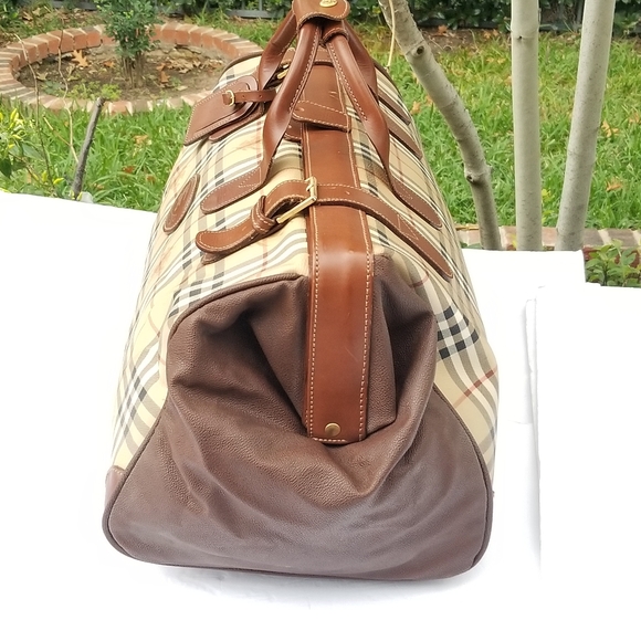 Rare Vintage Burberry Haymarket Gentleman Doctor style boston Travel Duffle bag - Picture 9 of 16